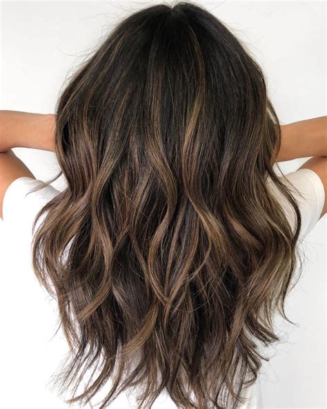 bronze color highlights|bronze highlights on black hair.